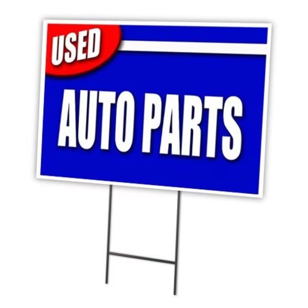 Used Auto Parts Yard Sign & Stake outdoor plastic coroplast window, Signmission, Mfr#: C-2436 Used Auto Parts